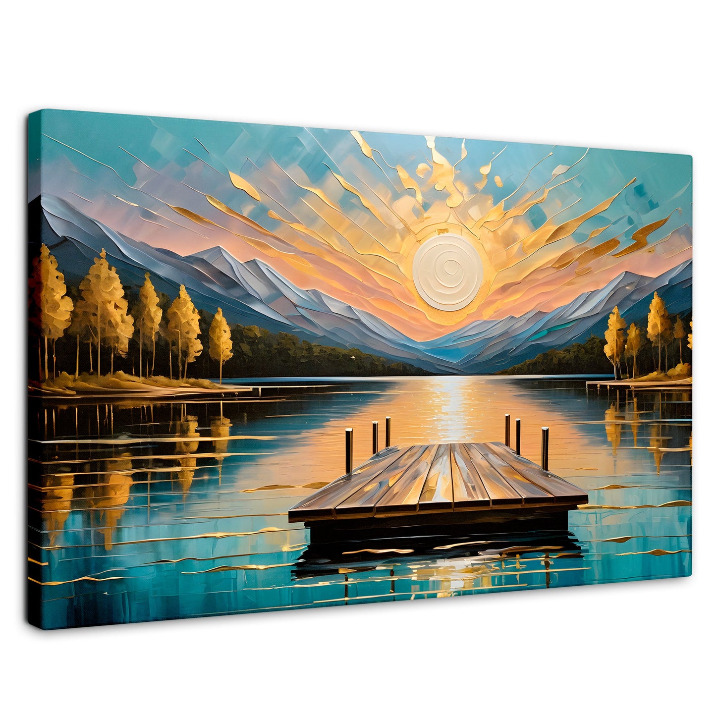 Cuadros Decorativos Canvas Revolution | Atardecer En Muelle | Rectangular | Portada | Marco SinMarco