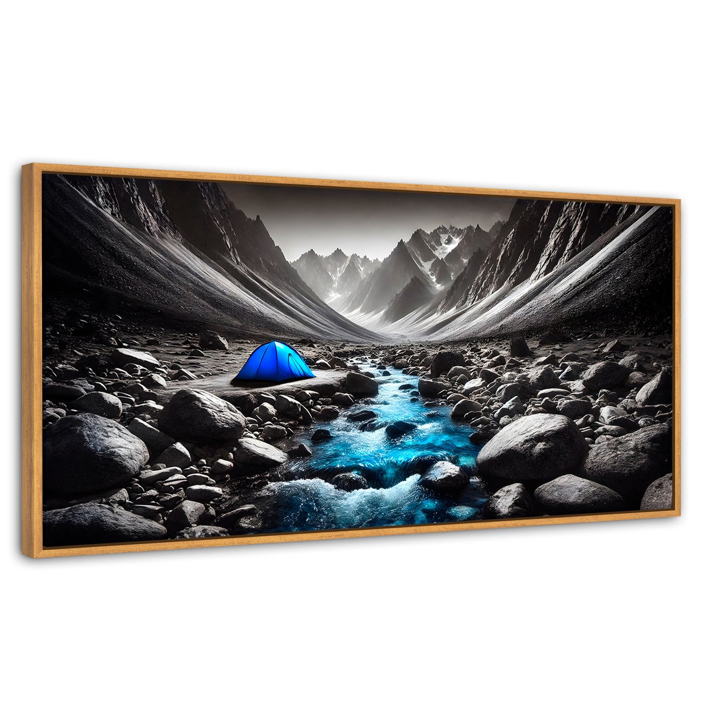 Cuadros Decorativos Canvas Revolution | Aventura Azul | Panoramico | Portada | Marco Negro