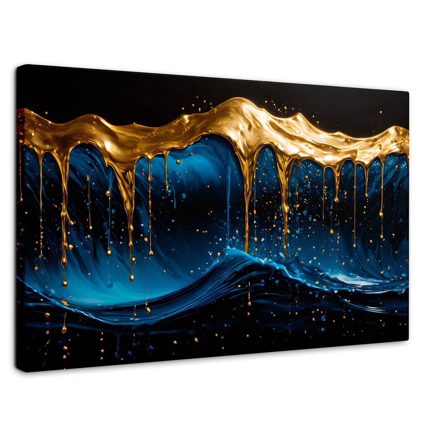 Cuadros Decorativos Canvas Revolution | Azul Dorado | Rectangular | Portada | Marco SinMarco