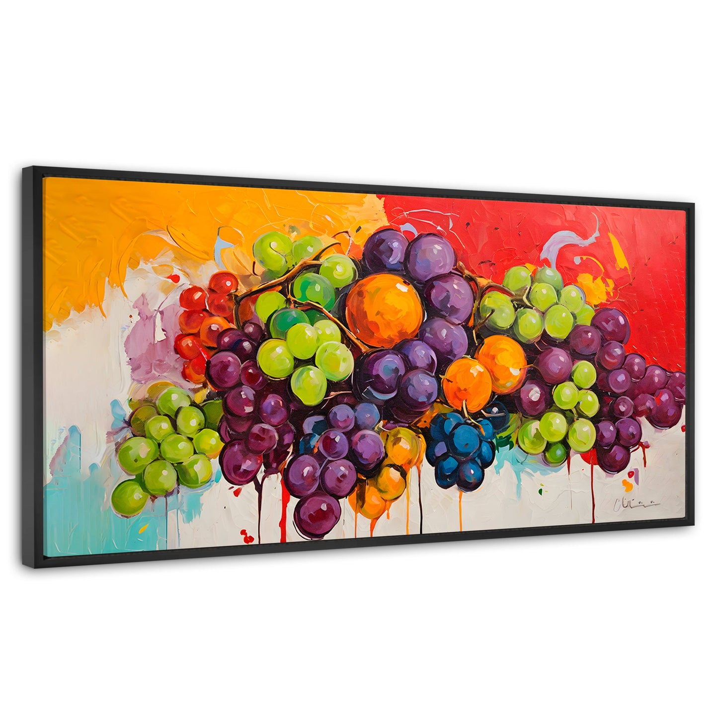 Cuadros Decorativos Canvas Revolution | Bodegon Con Uvas | Panoramico | Portada
