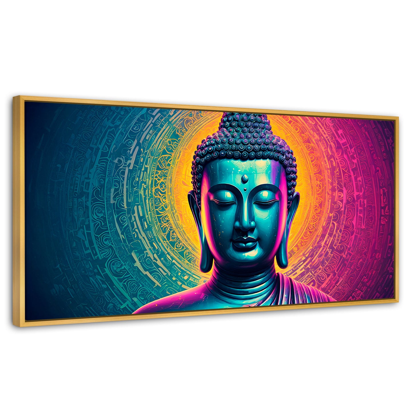 Cuadros Decorativos Canvas Revolution | Buda Sobre Universo | Panoramico | Portada | Marco Madera