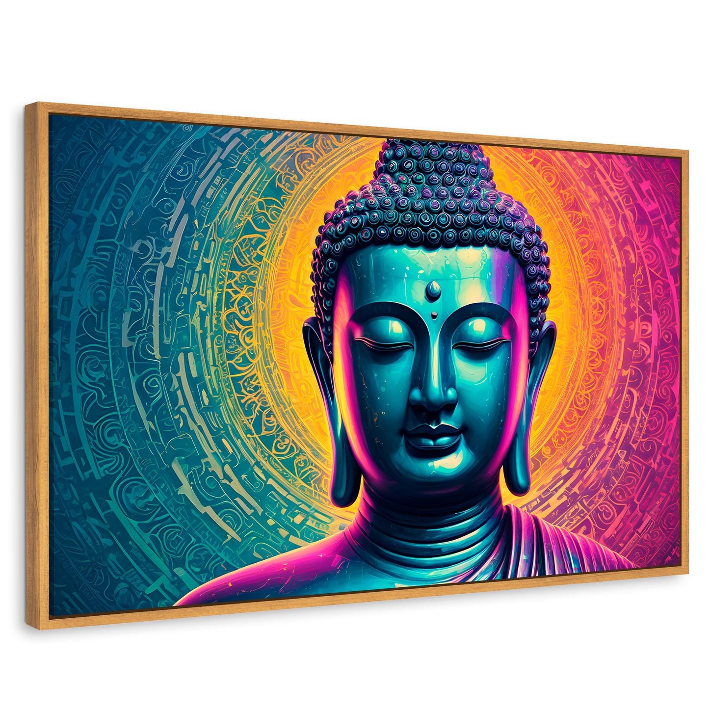 Cuadros Decorativos Canvas Revolution | Buda Sobre Universo | Rectangular | Portada | Marco Madera