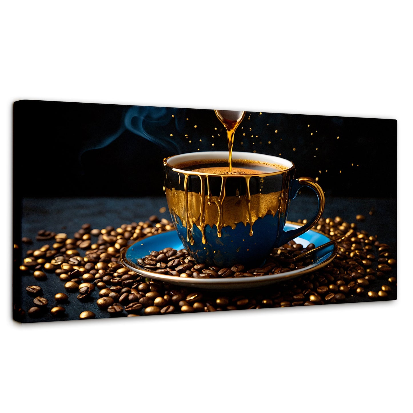 Cuadros Decorativos Canvas Revolution | Cafe Azul Zafiro | Panoramico | Portada | Marco SinMarco