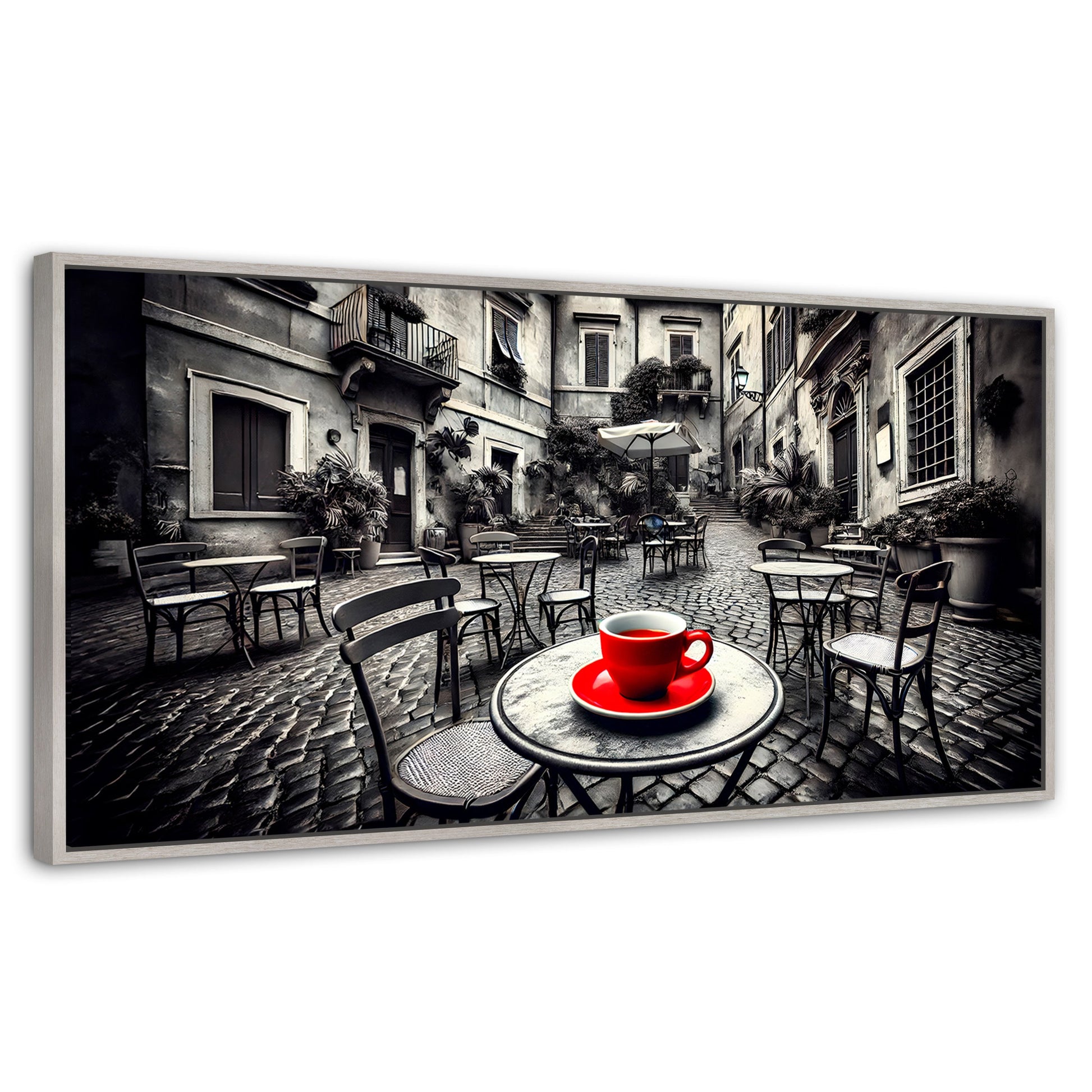 Cuadros Decorativos Canvas Revolution | Cafe Y Silencio | Panoramico | Portada | Marco Blanco
