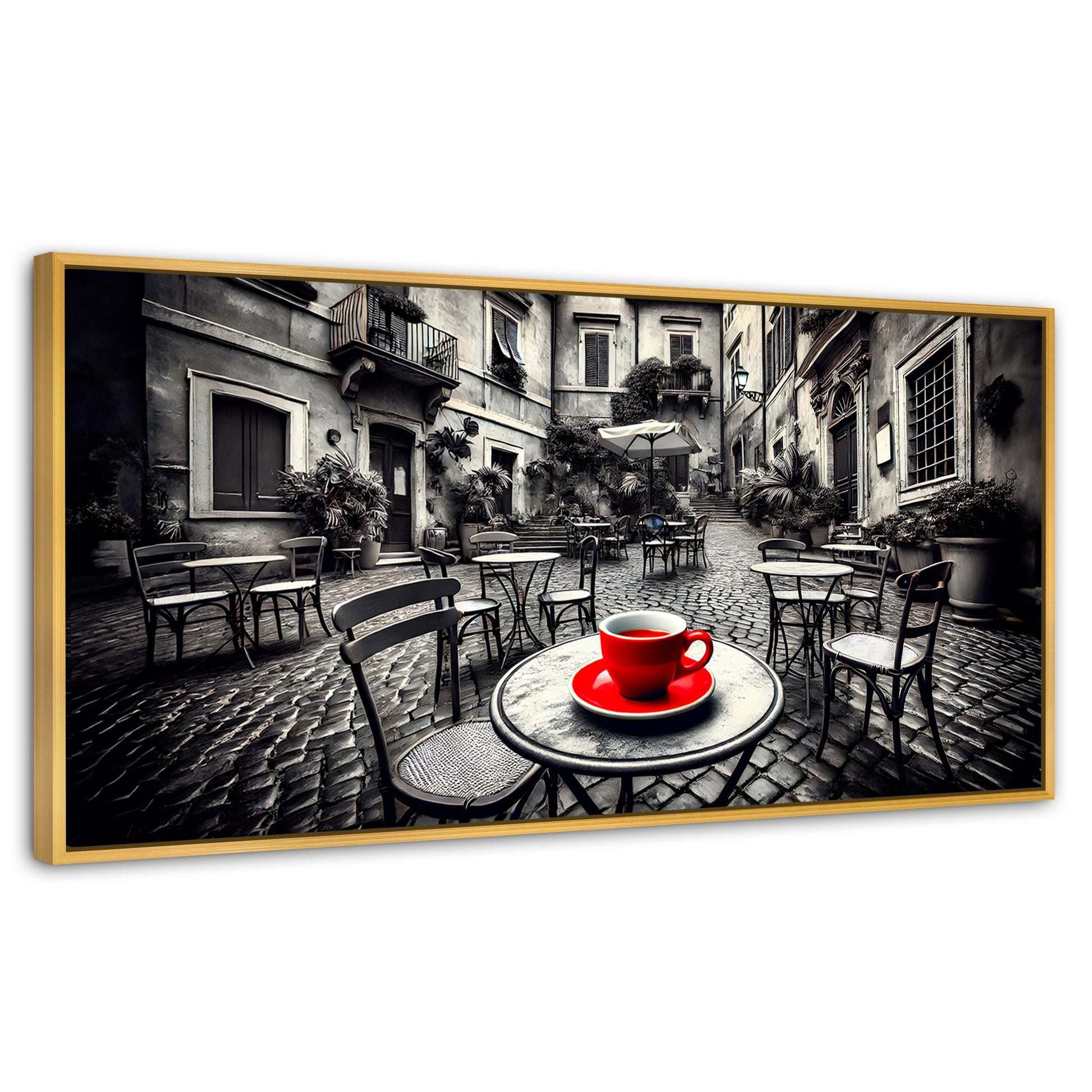 Cuadros Decorativos Canvas Revolution | Cafe Y Silencio | Panoramico | Portada | Marco Madera