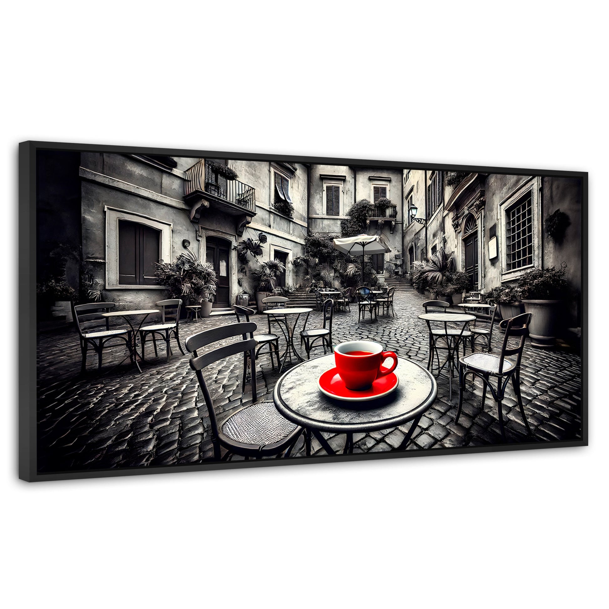 Cuadros Decorativos Canvas Revolution | Cafe Y Silencio | Panoramico | Portada | Marco Plateado