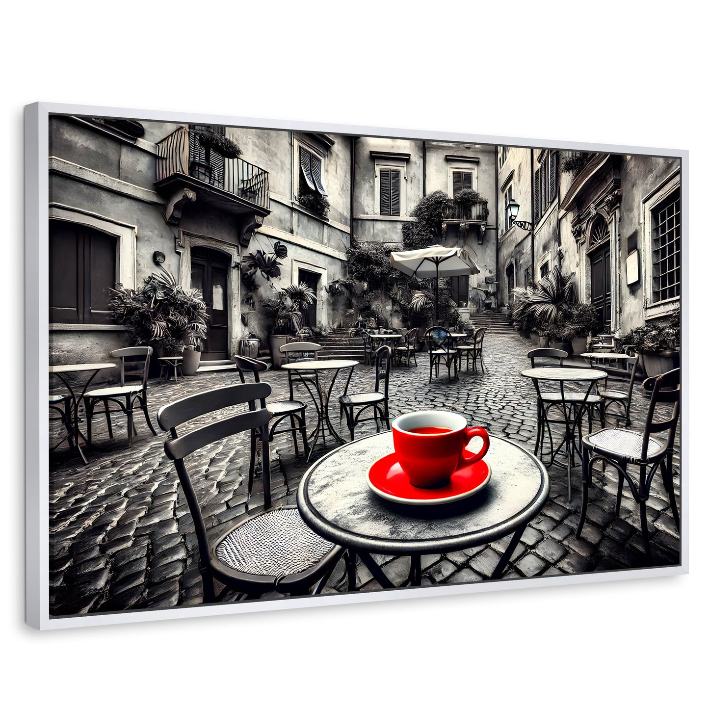 Cuadros Decorativos Canvas Revolution | Cafe Y Silencio | Rectangular | Portada | Marco Blanco