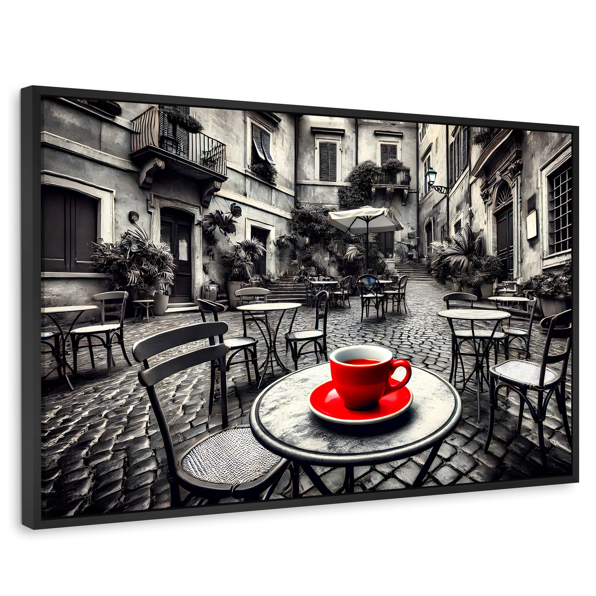 Cuadros Decorativos Canvas Revolution | Cafe Y Silencio | Rectangular | Portada | Marco Negro
