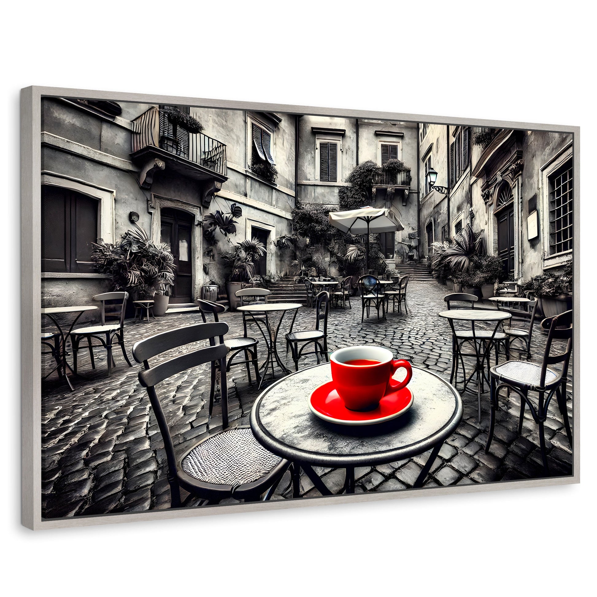 Cuadros Decorativos Canvas Revolution | Cafe Y Silencio | Rectangular | Portada | Marco Plateado