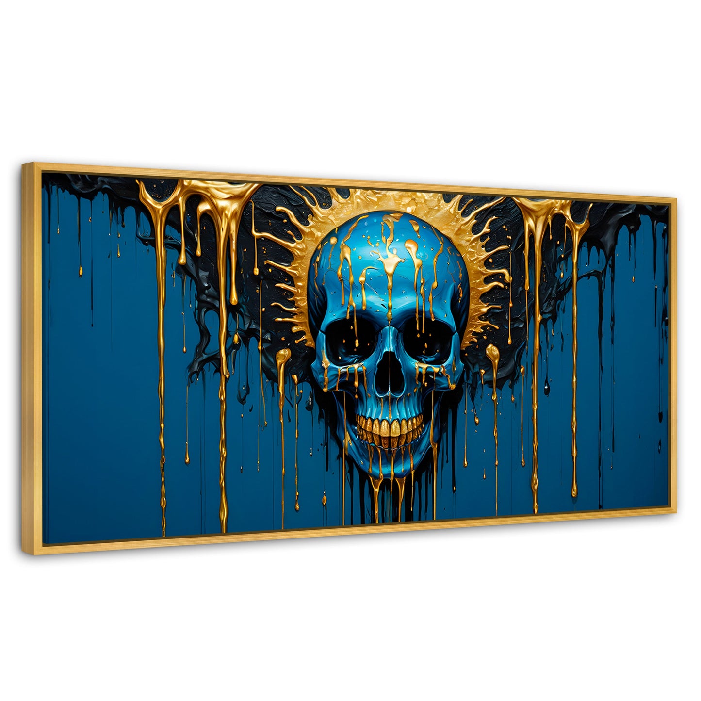 Cuadros Decorativos Canvas Revolution | Calavera Zafiro | Panoramico | Portada | Marco Madera