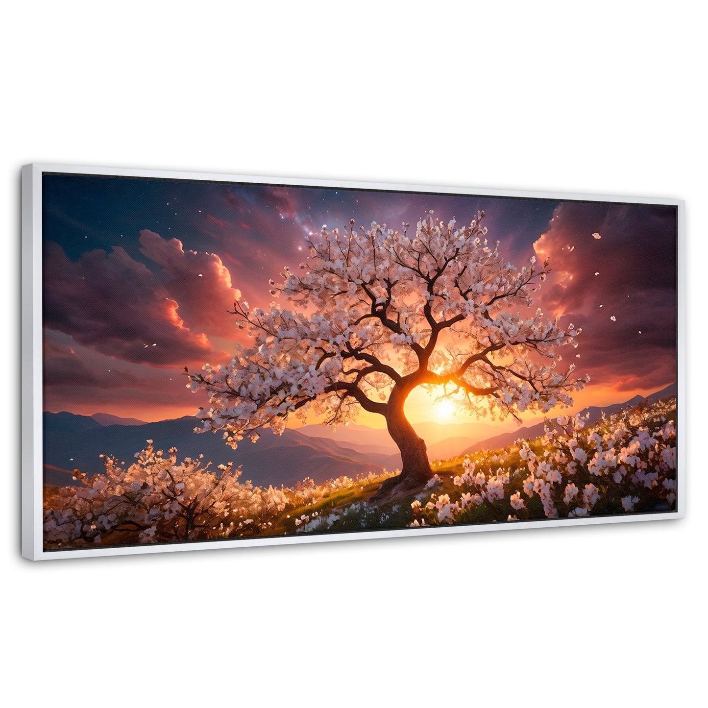 Cuadros Decorativos Canvas Revolution | Calido Resplandor | Panoramico | Portada | Marco Blanco