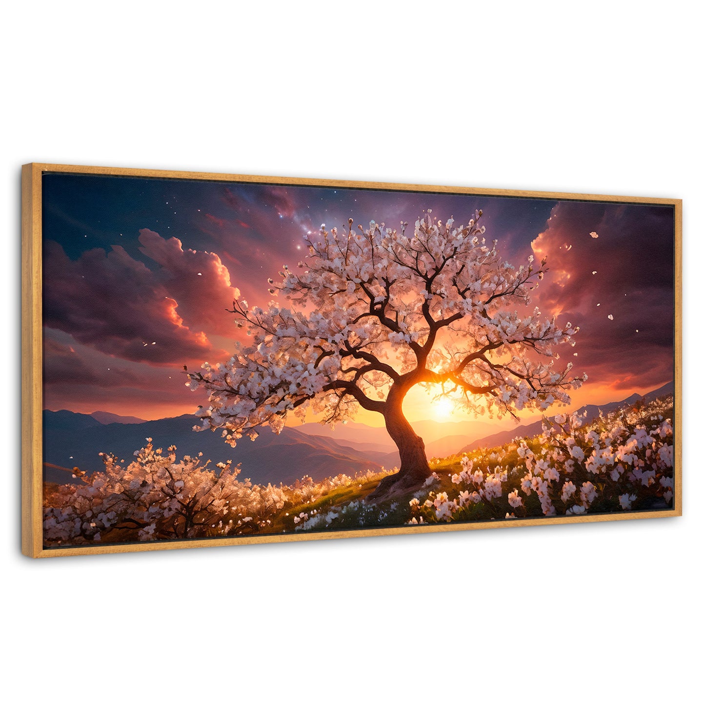 Cuadros Decorativos Canvas Revolution | Calido Resplandor | Panoramico | Portada | Marco Madera