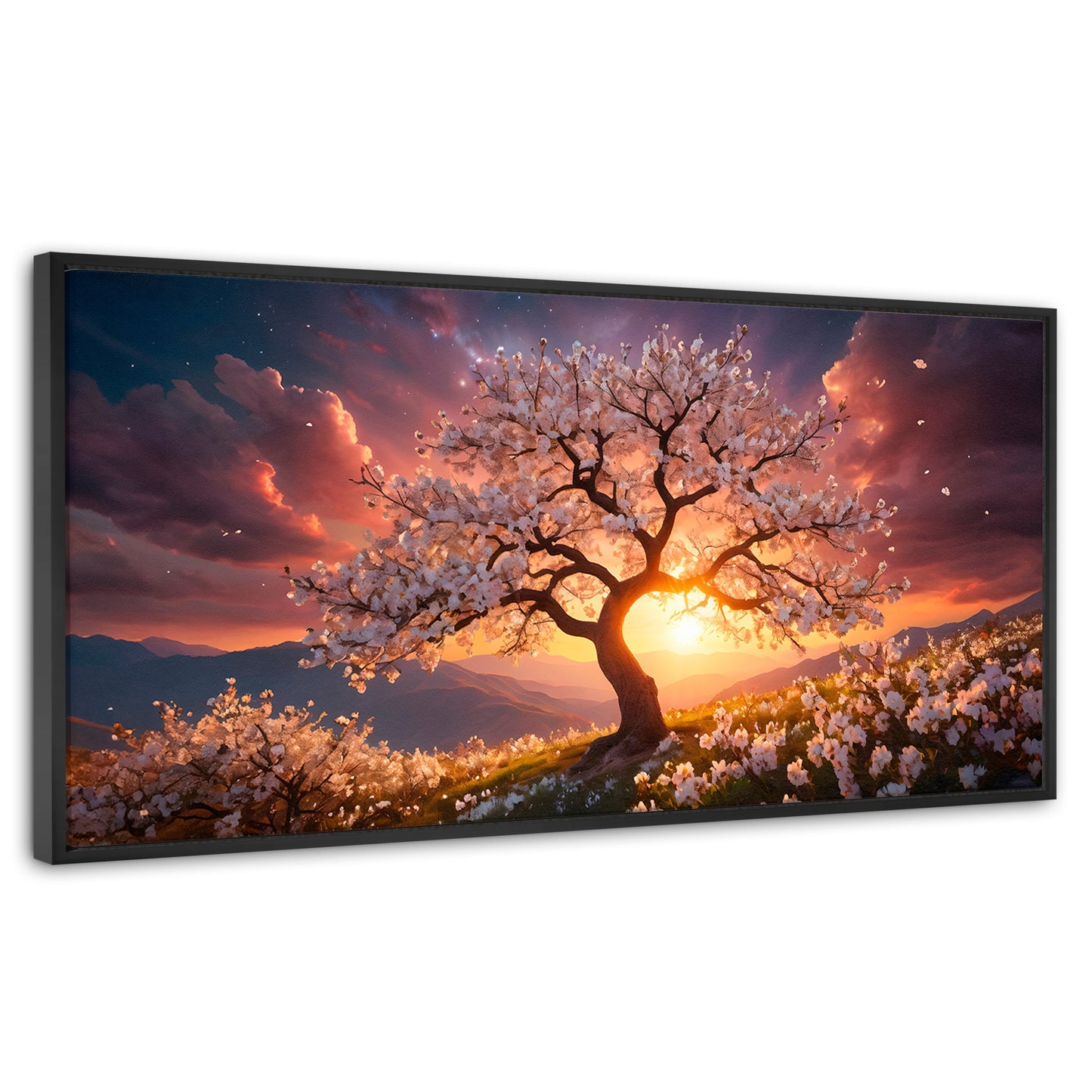 Cuadros Decorativos Canvas Revolution | Calido Resplandor | Panoramico | Portada | Marco Negro