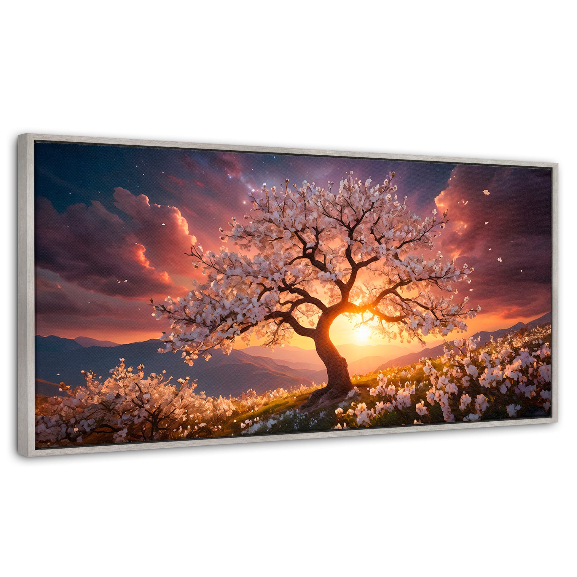 Cuadros Decorativos Canvas Revolution | Calido Resplandor | Panoramico | Portada | Marco Plateado