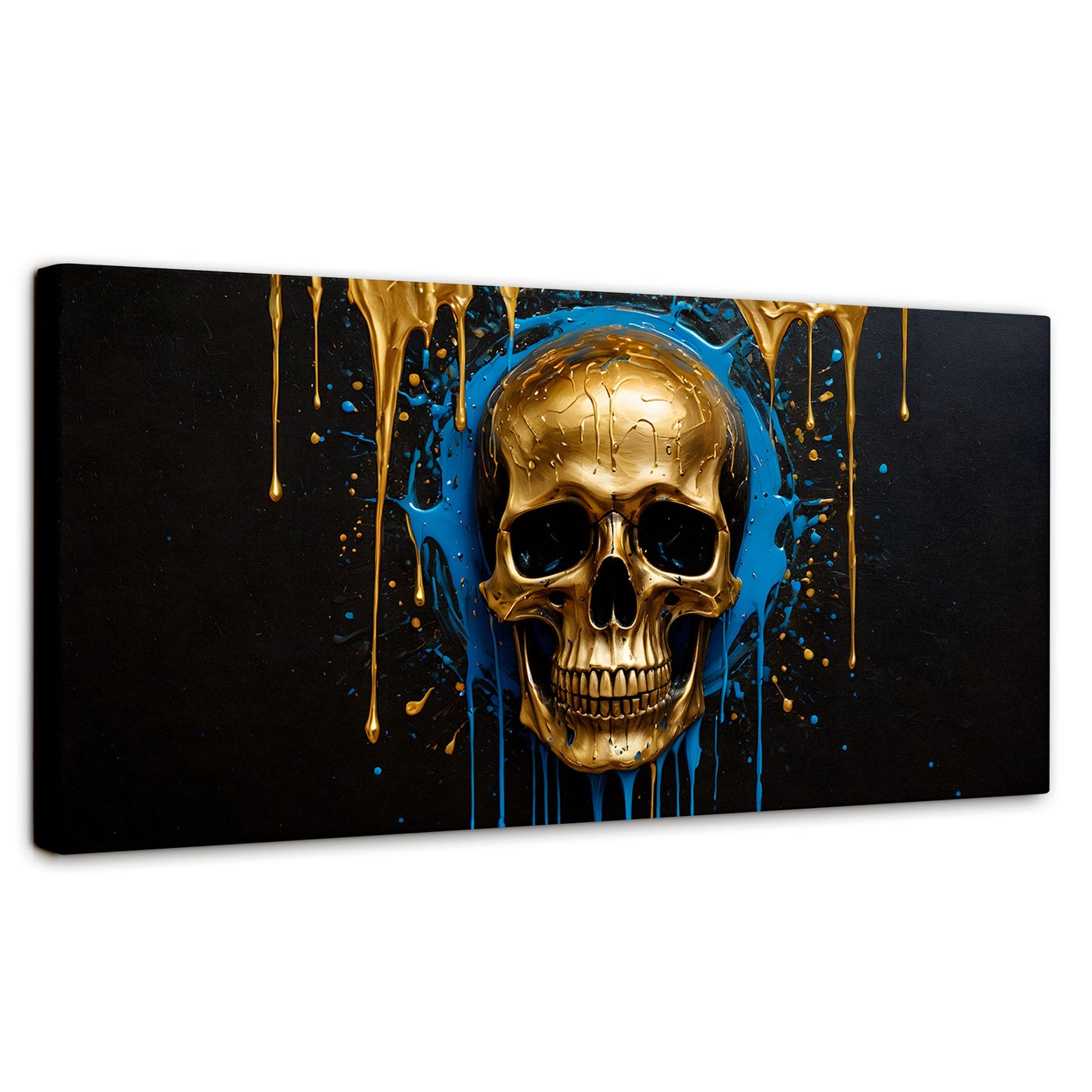 Cuadros Decorativos Canvas Revolution | Calvera Azul Dorado | Panoramico | Portada | Marco SinMarco