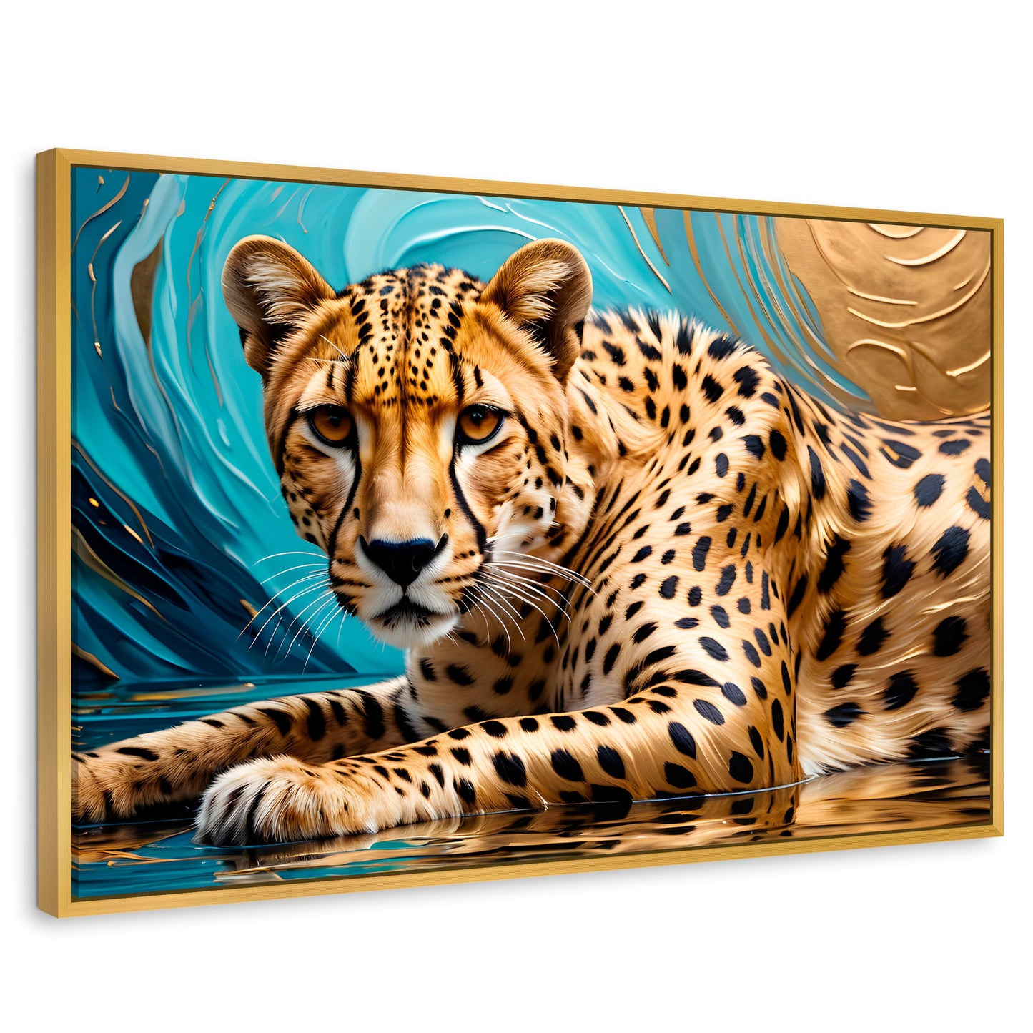 Cuadros Decorativos Canvas Revolution | Chita Majestuosa | Rectangular | Portada | Marco Dorado