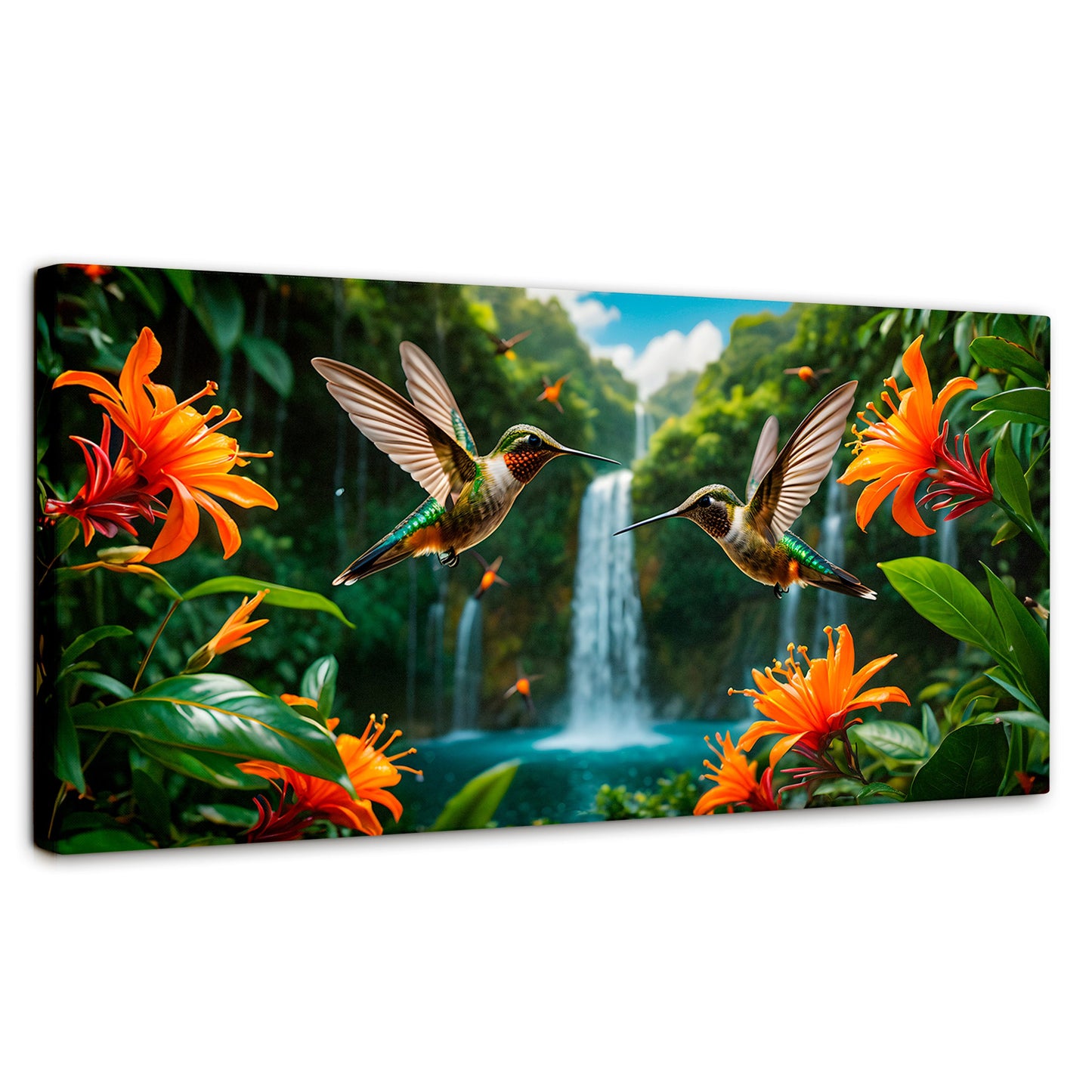 Cuadros Decorativos Canvas Revolution | Colibri Cascadas | Panoramico | Portada | Marco SinMarco