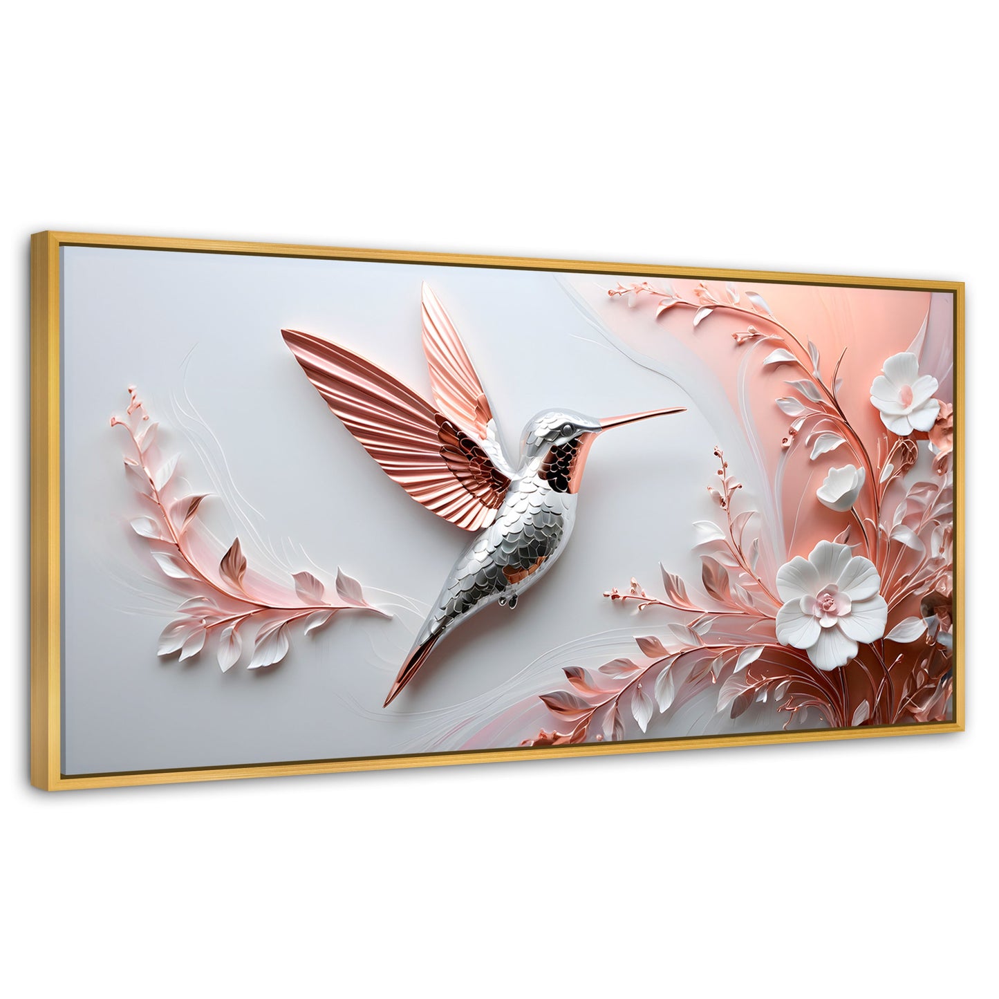 Cuadros Decorativos Canvas Revolution | Colibri Diamante | Panoramico | Portada | Marco Madera