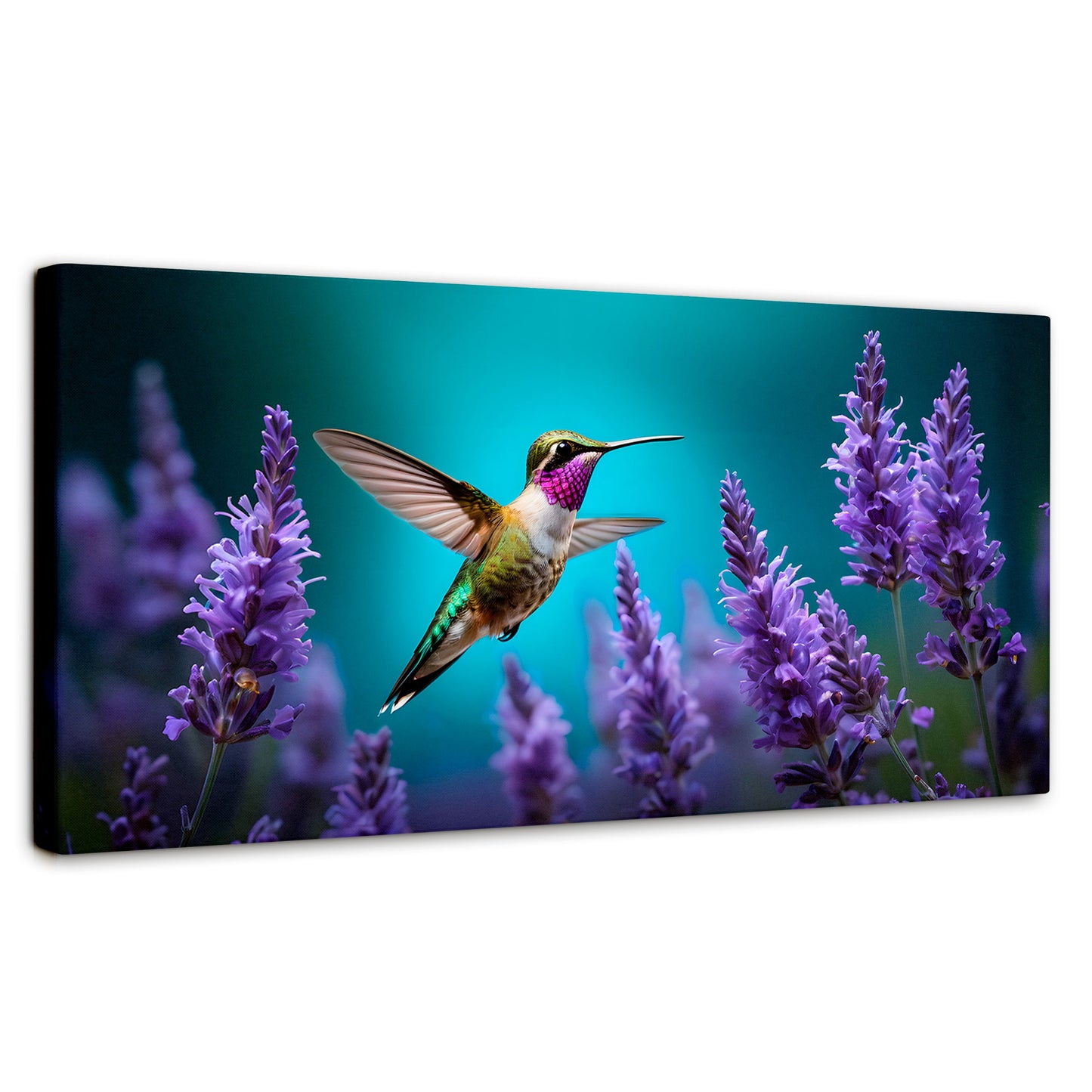 Cuadros Decorativos Canvas Revolution | Colibri Lavandas | Panoramico | Portada | Marco SinMarco