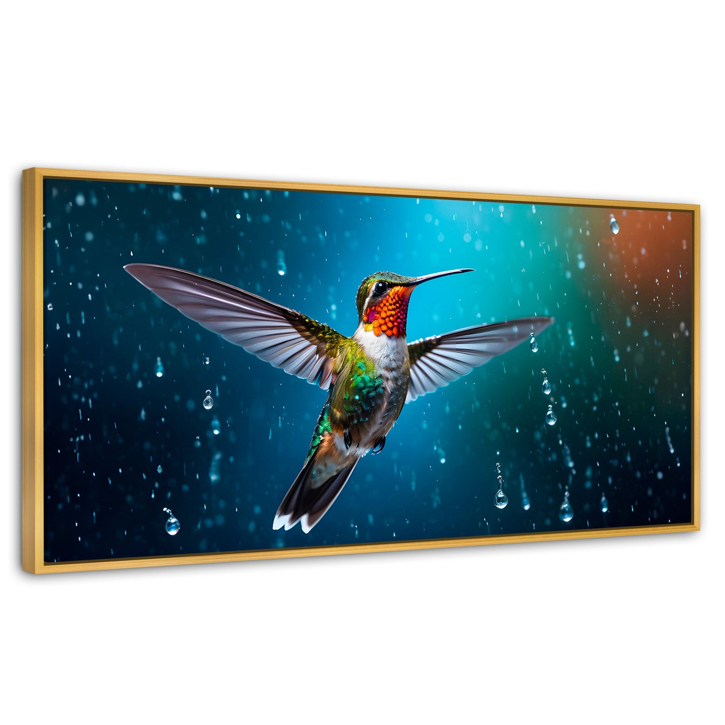 Cuadros Decorativos Canvas Revolution | Colibri Mistico | Panoramico | Portada | Marco Madera