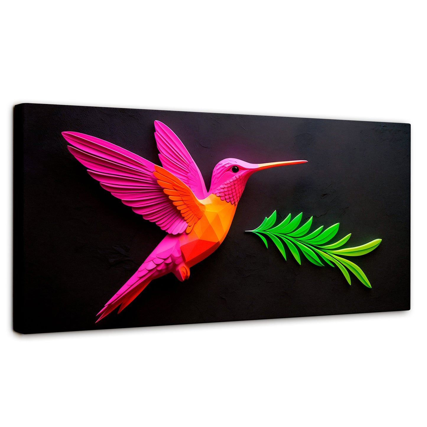 Cuadros Decorativos Canvas Revolution | Colibri Rosa Verde | Panoramico | Portada | Marco SinMarco