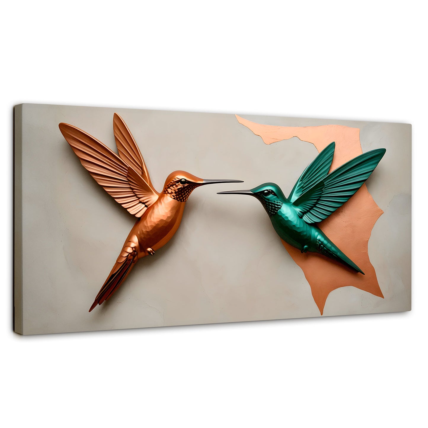 Cuadros Decorativos Canvas Revolution | Colibri Verde Cobre | Panoramico | Portada | Marco SinMarco