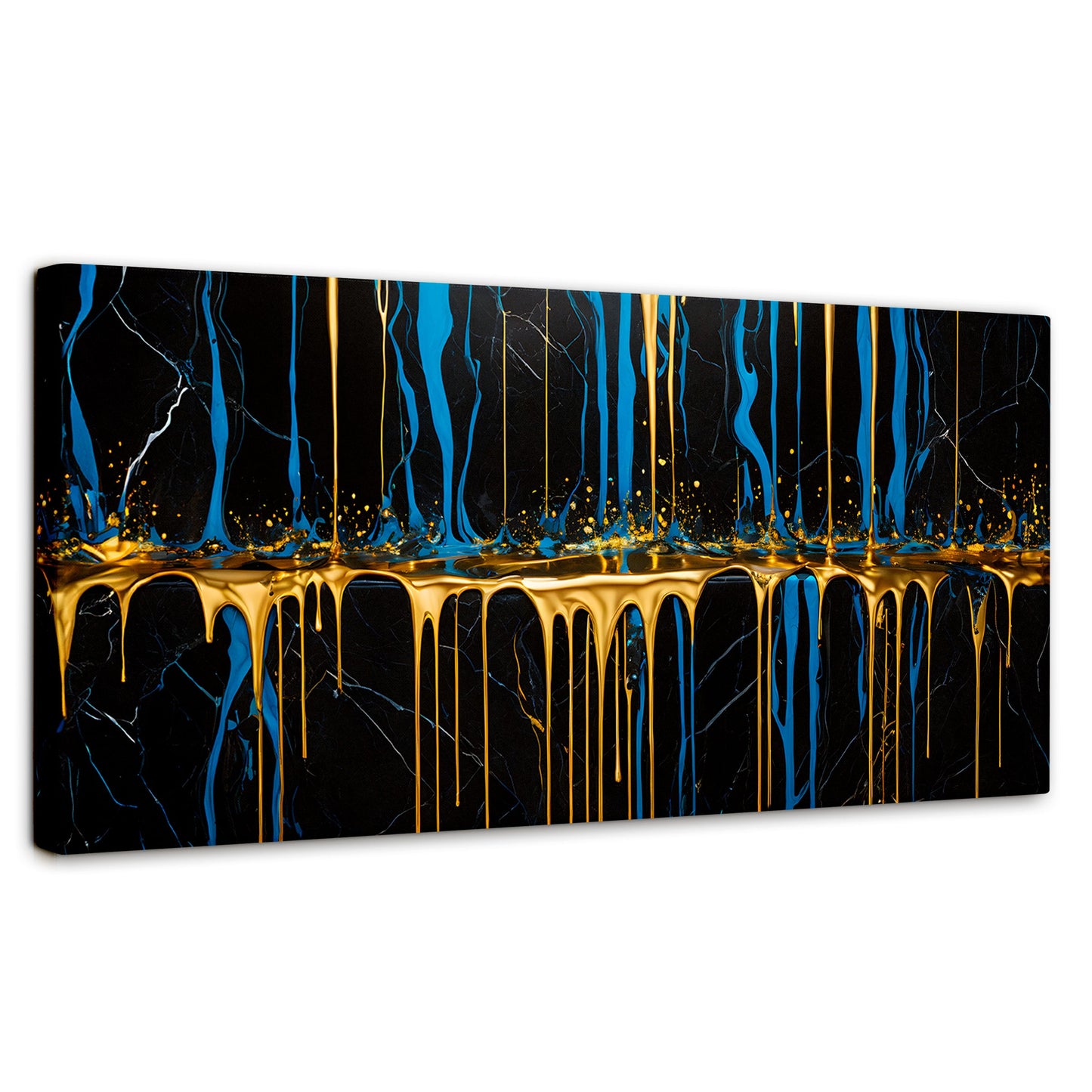 Cuadros Decorativos Canvas Revolution | Corrientes Doradas | Panoramico | Portada | Marco SinMarco