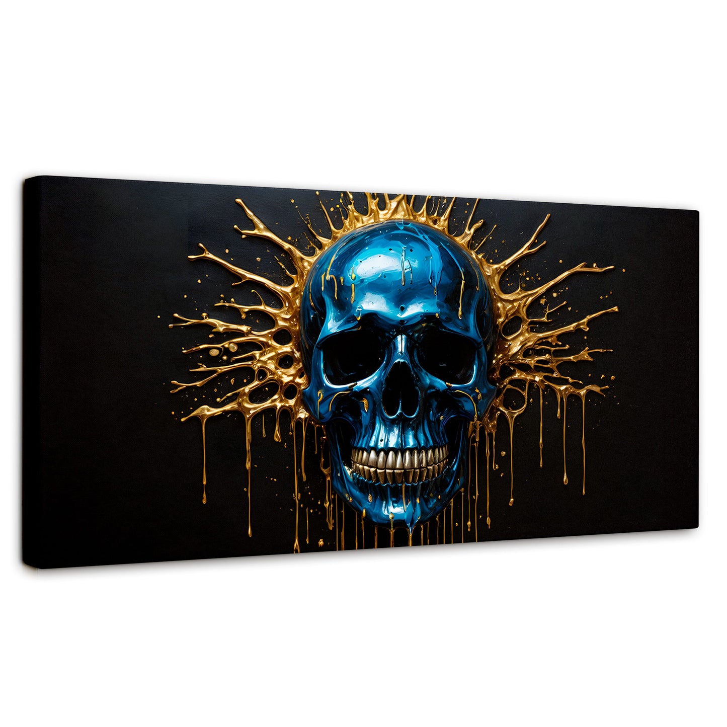 Cuadros Decorativos Canvas Revolution | Craneo Azul Zafiro | Panoramico | Portada | Marco SinMarco