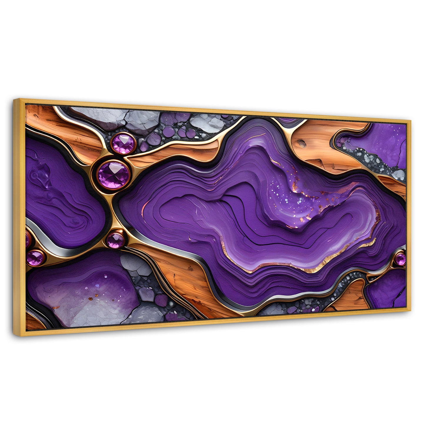 Cuadros Decorativos Canvas Revolution | Cristales Purpura | Panoramico | Portada