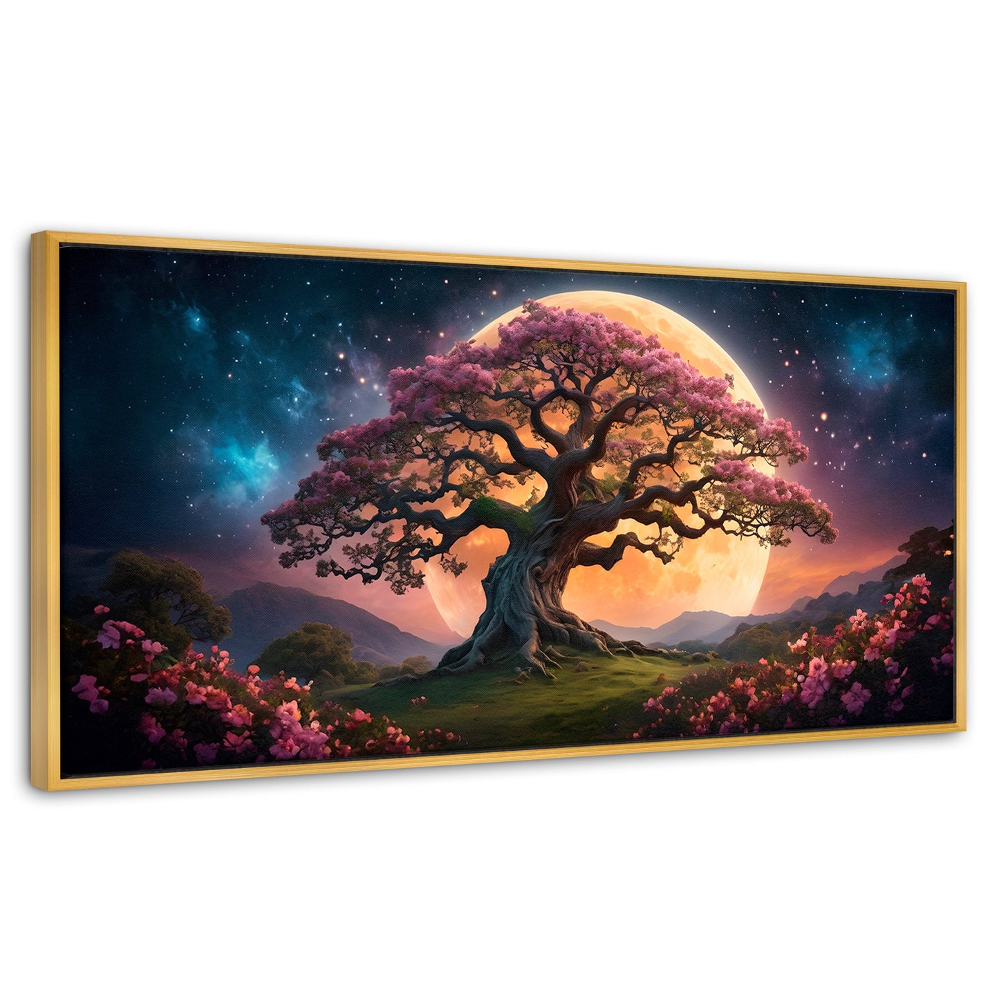 Cuadros Decorativos Canvas Revolution | Ecos Celestiales | Panoramico | Portada | Marco Dorado