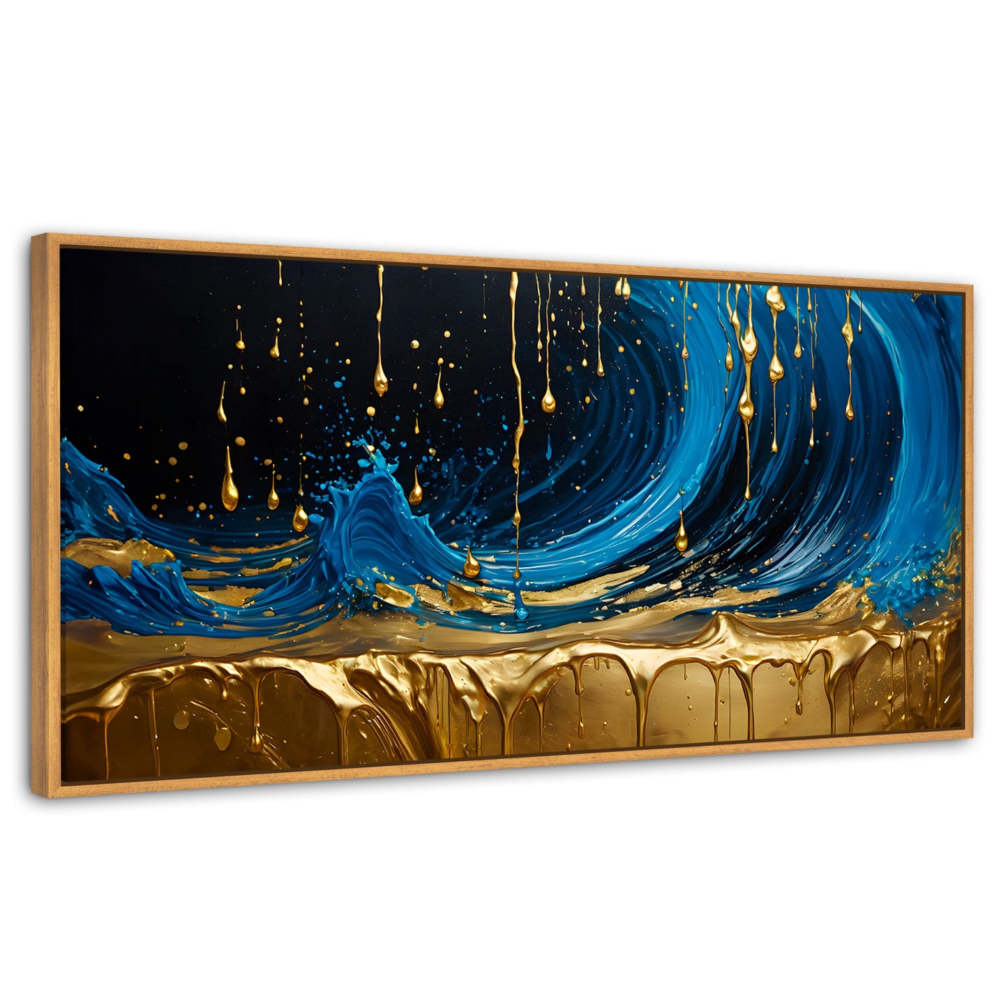 Cuadros Decorativos Canvas Revolution | Elegancia Zafiro | Panoramico | Portada | Marco Negro