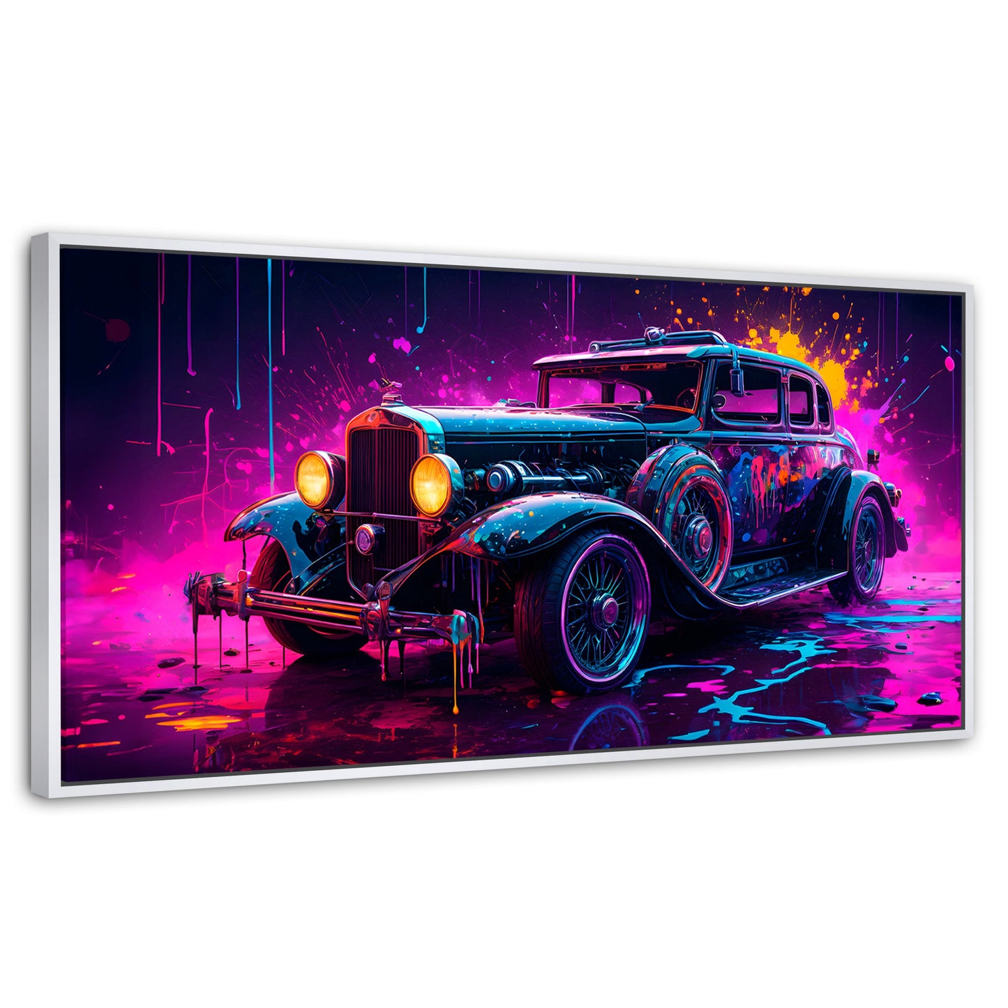 Cuadros Decorativos Canvas Revolution | Explosion Retro | Panoramico | Portada | Marco Dorado