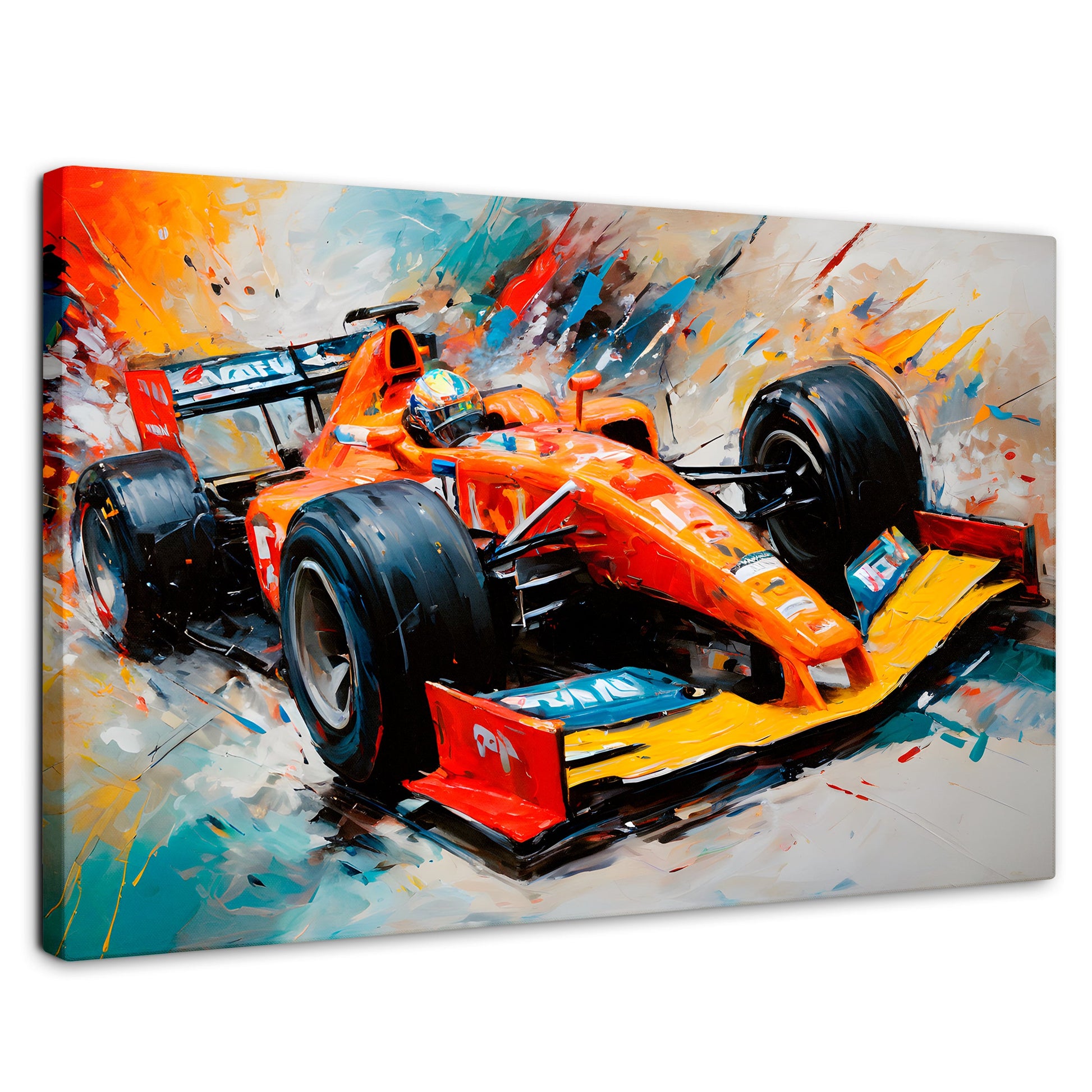 Cuadros Decorativos Canvas Revolution | F1 Carrera Colorida | Rectangular | Portada | Marco SinMarco
