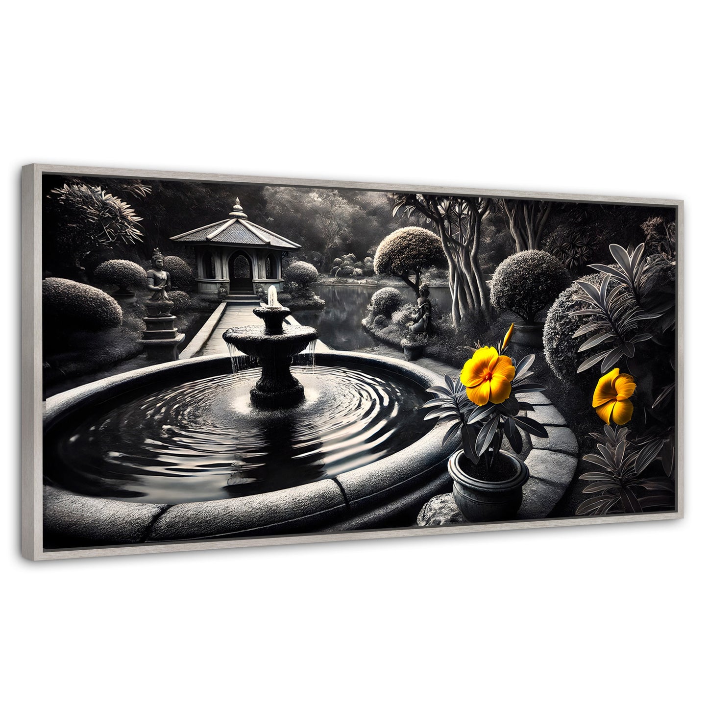 Cuadros Decorativos Canvas Revolution | Florecer Y Fluir | Panoramico | Portada | Marco Blanco