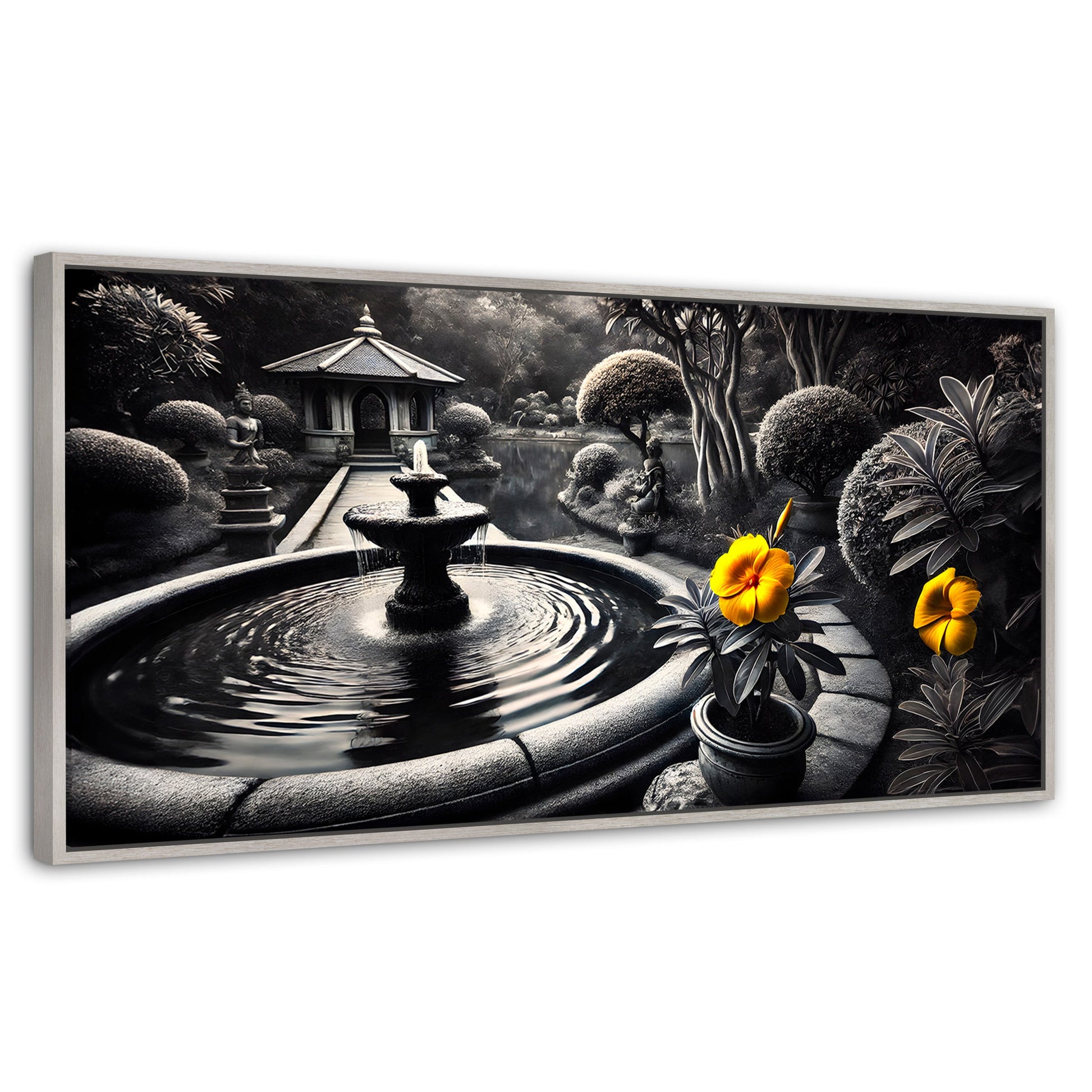 Cuadros Decorativos Canvas Revolution | Florecer Y Fluir | Panoramico | Portada | Marco Blanco