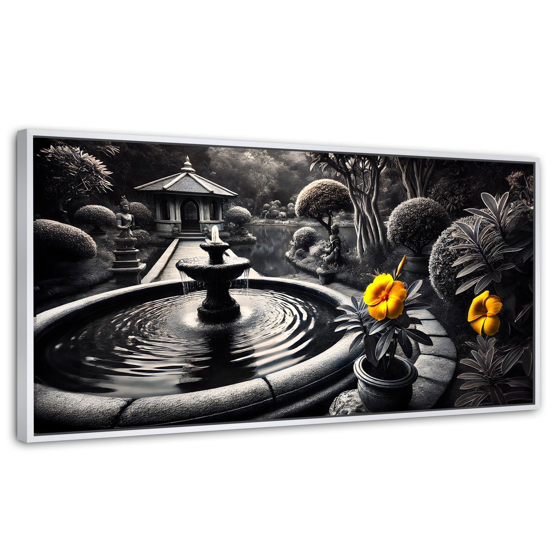 Cuadros Decorativos Canvas Revolution | Florecer Y Fluir | Panoramico | Portada | Marco Dorado