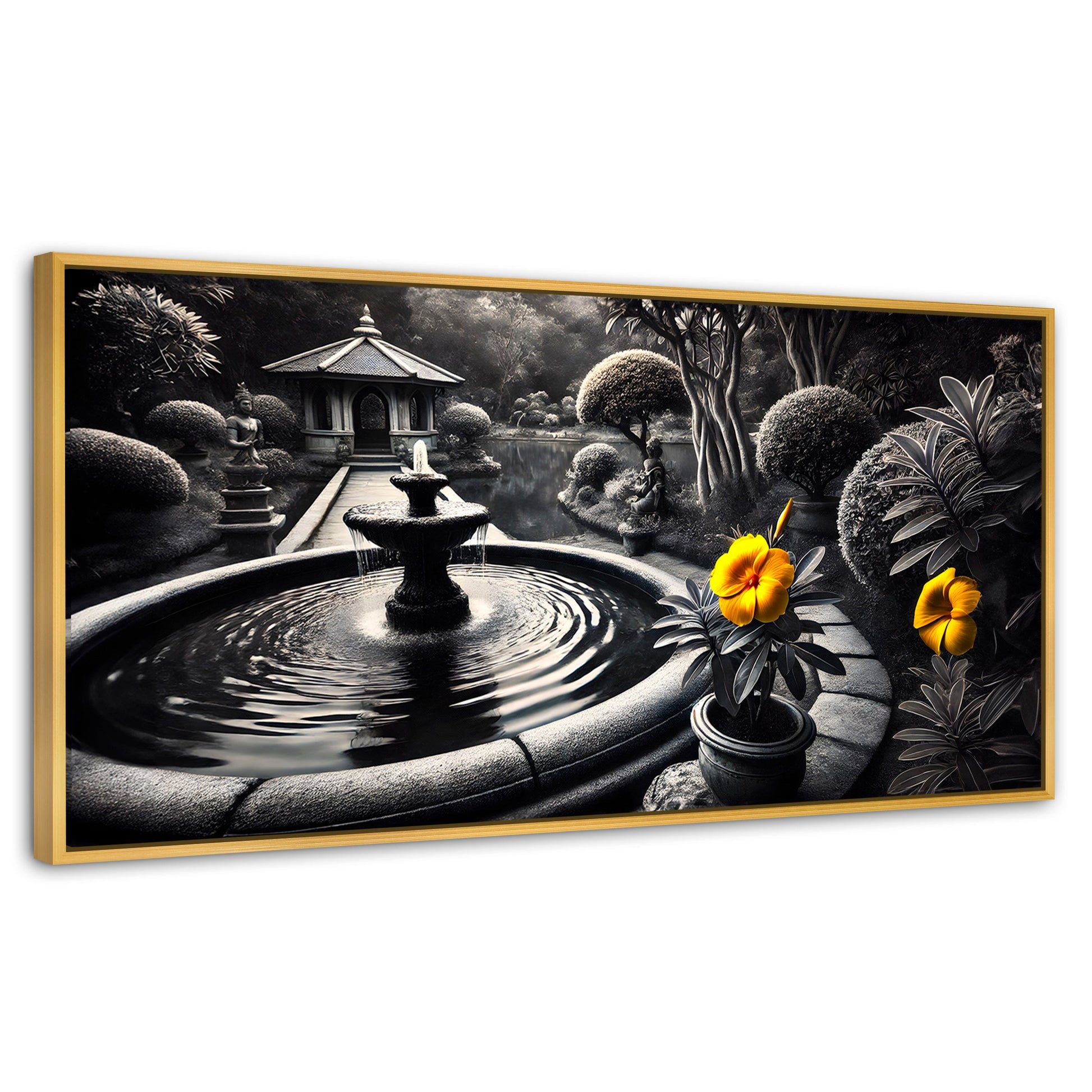 Cuadros Decorativos Canvas Revolution | Florecer Y Fluir | Panoramico | Portada | Marco Madera