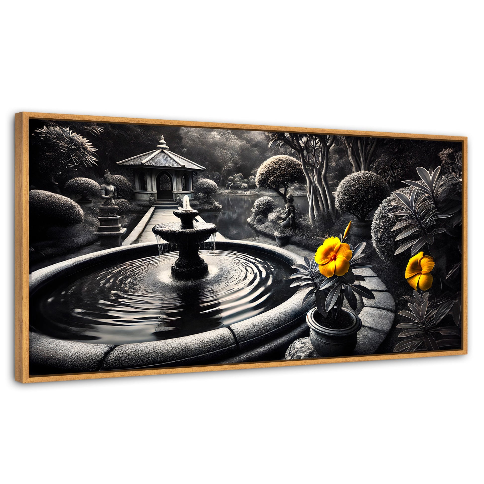 Cuadros Decorativos Canvas Revolution | Florecer Y Fluir | Panoramico | Portada | Marco Negro