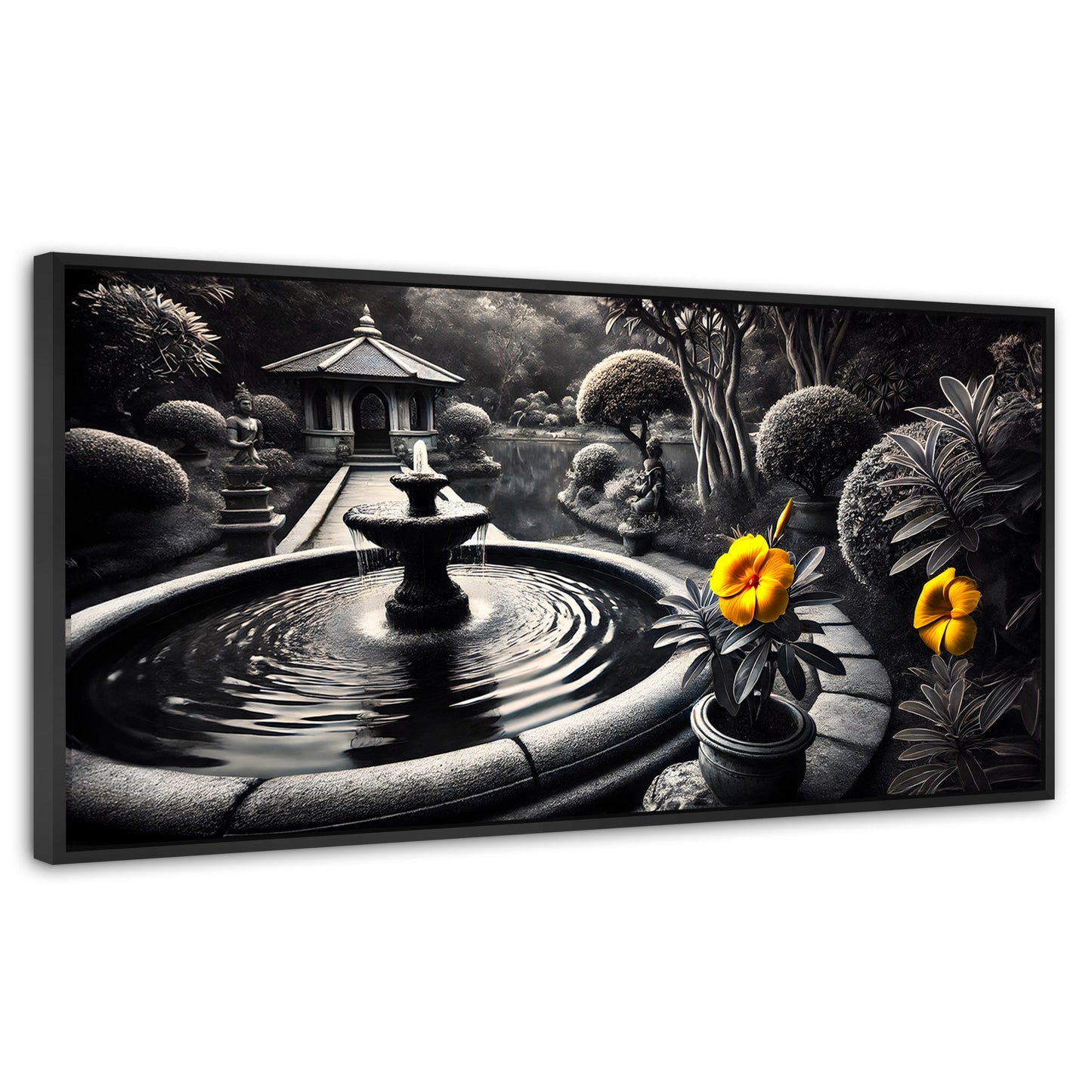 Cuadros Decorativos Canvas Revolution | Florecer Y Fluir | Panoramico | Portada | Marco Plateado