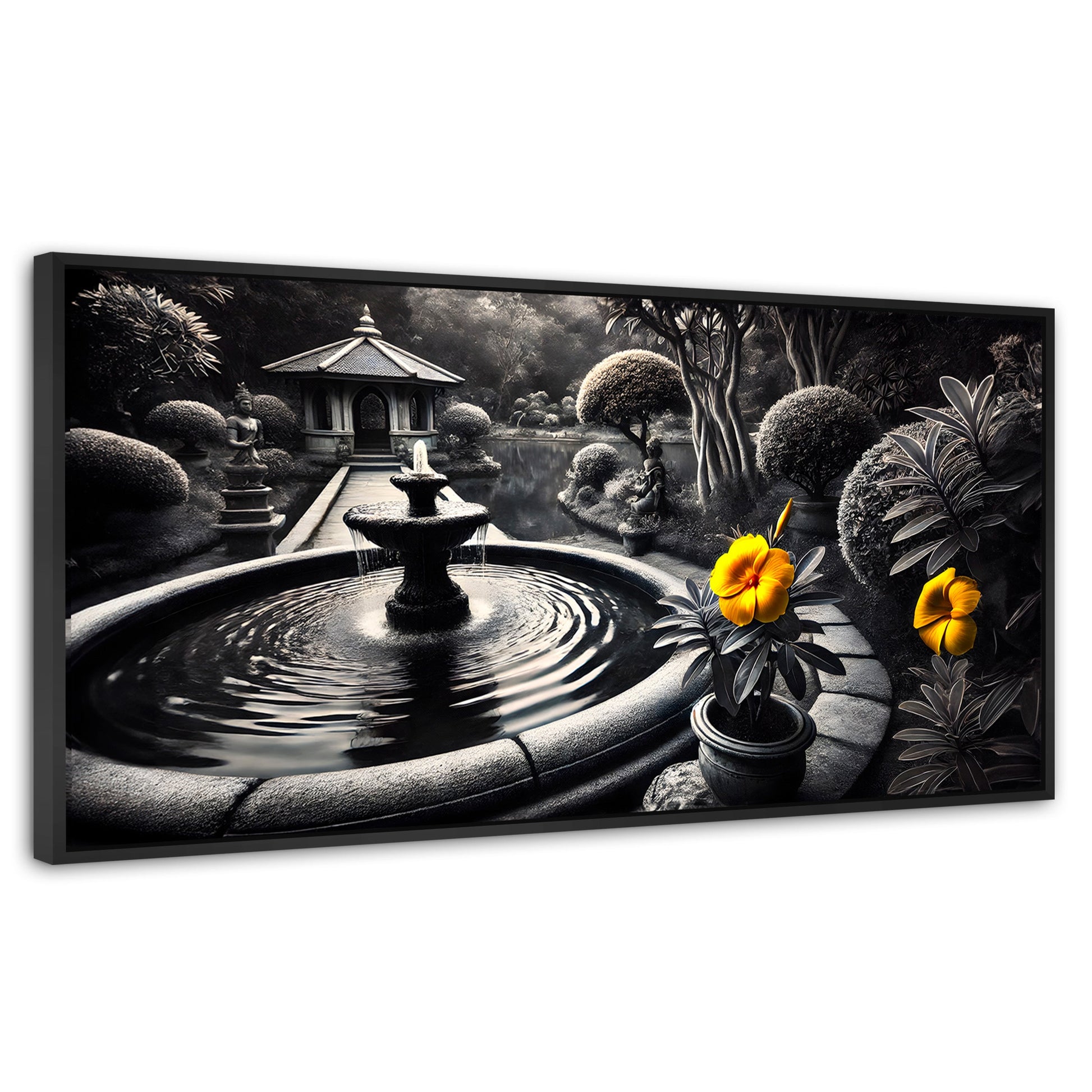 Cuadros Decorativos Canvas Revolution | Florecer Y Fluir | Panoramico | Portada | Marco Plateado