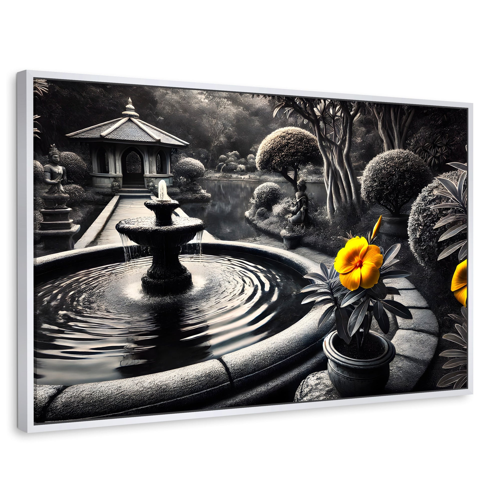 Cuadros Decorativos Canvas Revolution | Florecer Y Fluir | Rectangular | Portada | Marco Blanco