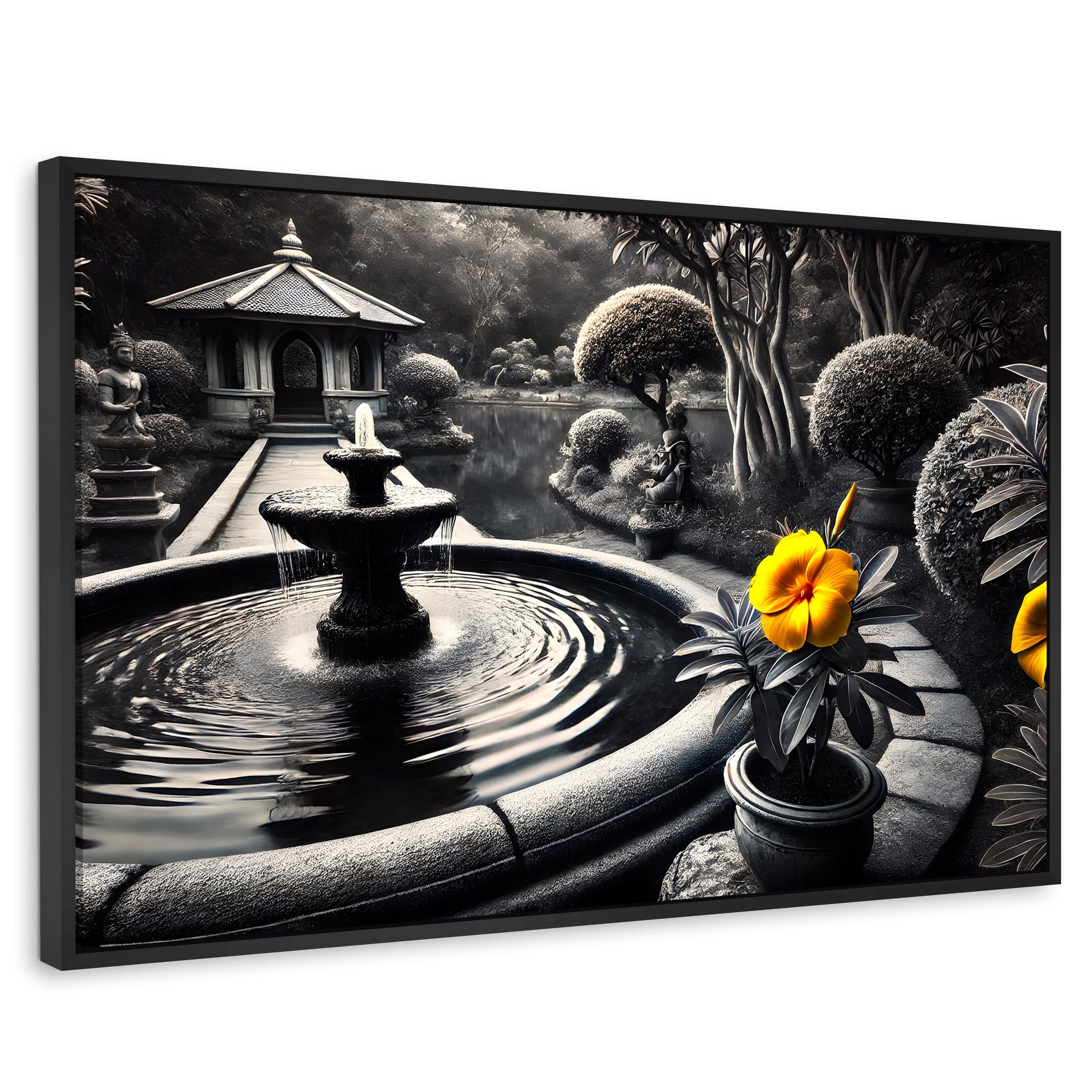 Cuadros Decorativos Canvas Revolution | Florecer Y Fluir | Rectangular | Portada | Marco Negro
