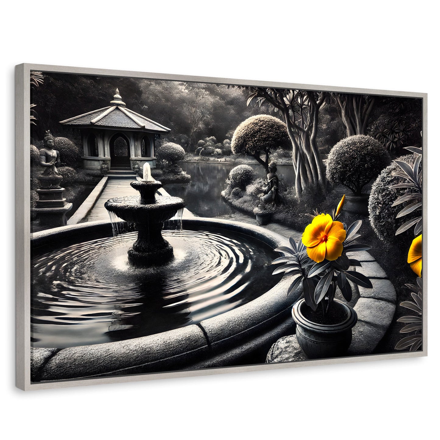 Cuadros Decorativos Canvas Revolution | Florecer Y Fluir | Rectangular | Portada | Marco Plateado
