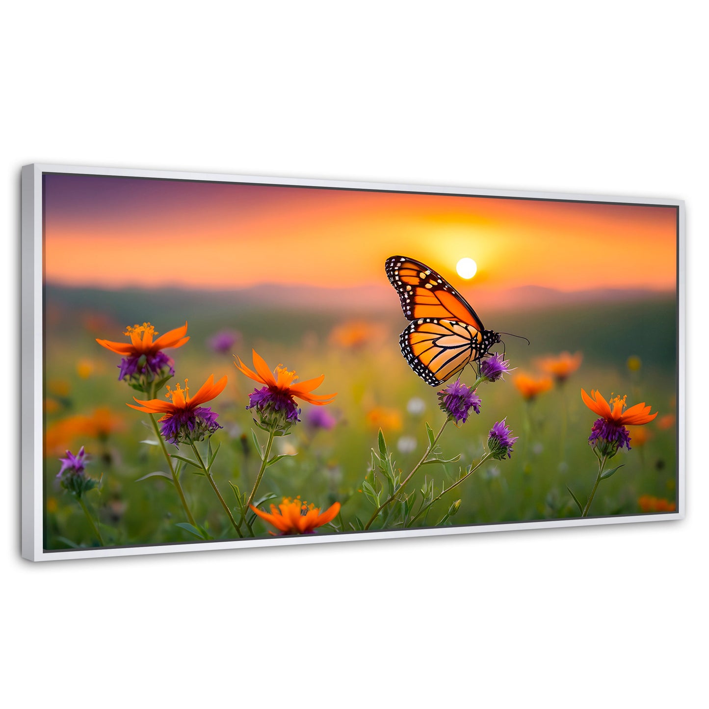 Cuadros Decorativos Canvas Revolution | Flores Del Alba | Panoramico | Portada | Marco Dorado