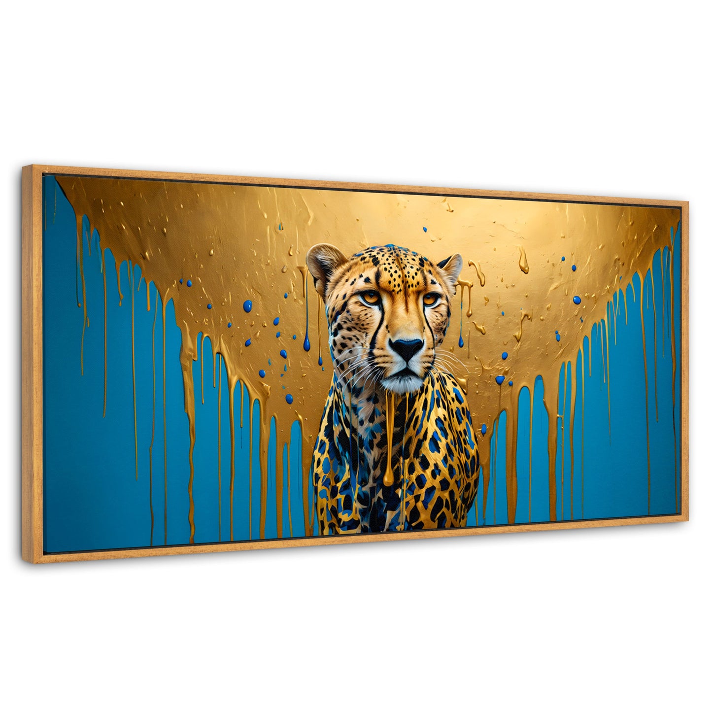 Cuadros Decorativos Canvas Revolution | Fuerza Felina Oro | Panoramico | Portada