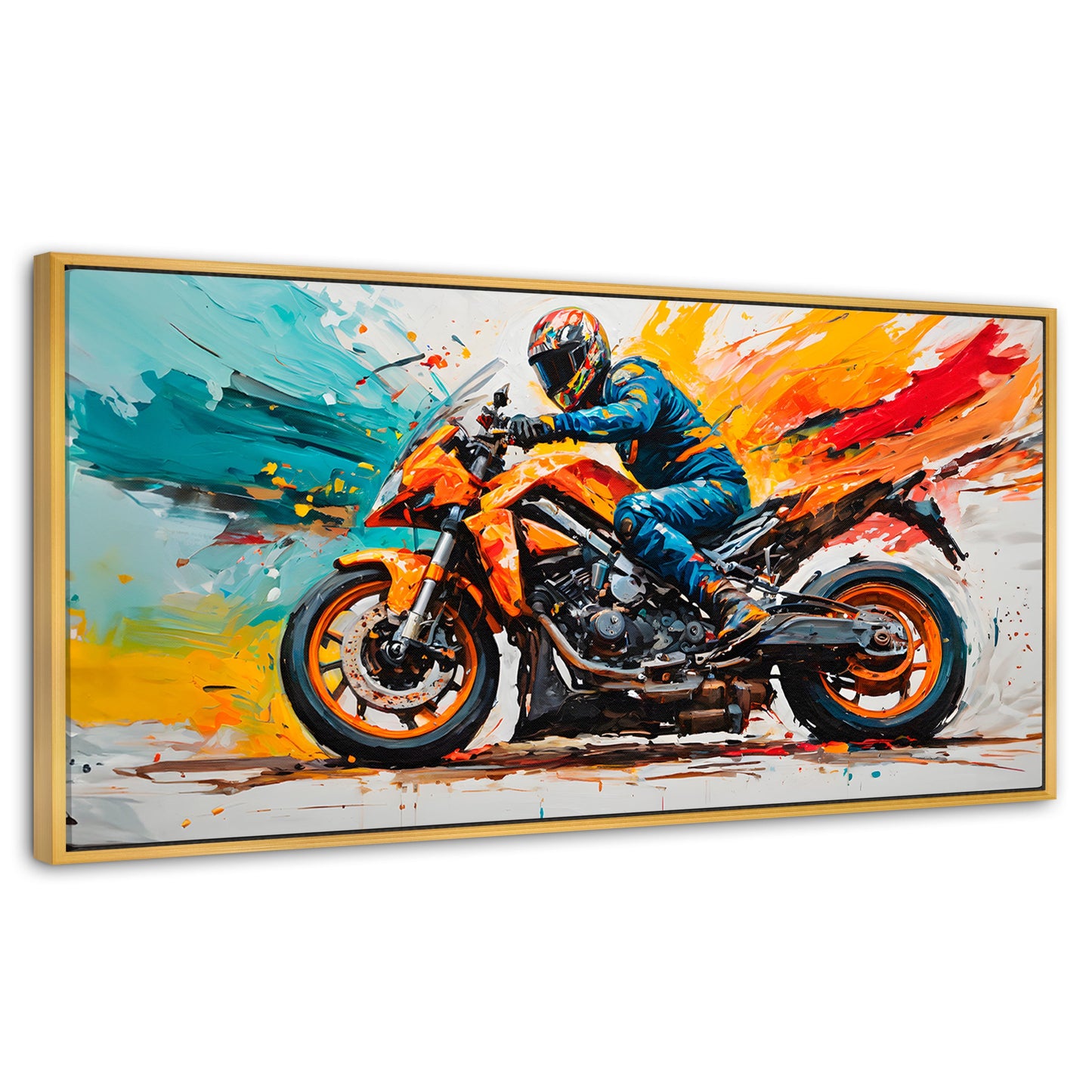 Cuadros Decorativos Canvas Revolution | Furia Motorizada | Panoramico | Portada | Marco Dorado