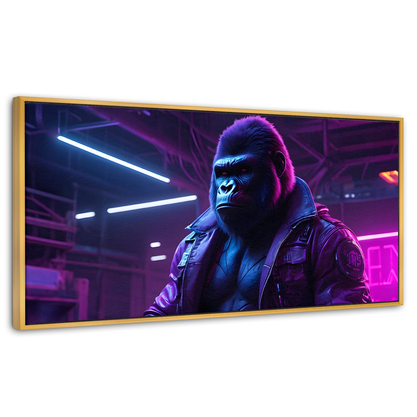 Cuadros Decorativos Canvas Revolution | Gorila Con Chaqueta | Panoramico | Portada