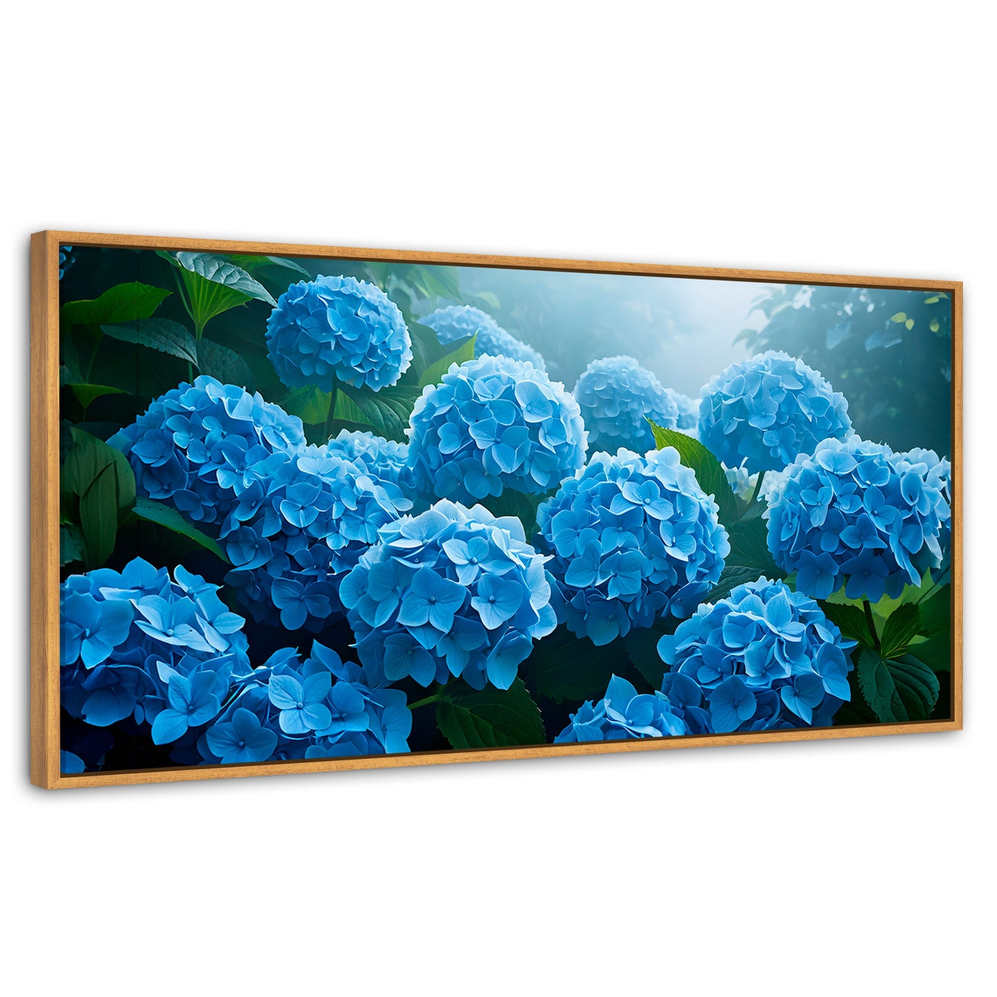 Cuadros Decorativos Canvas Revolution | Hortensias Azules | Panoramico | Portada | Marco Madera