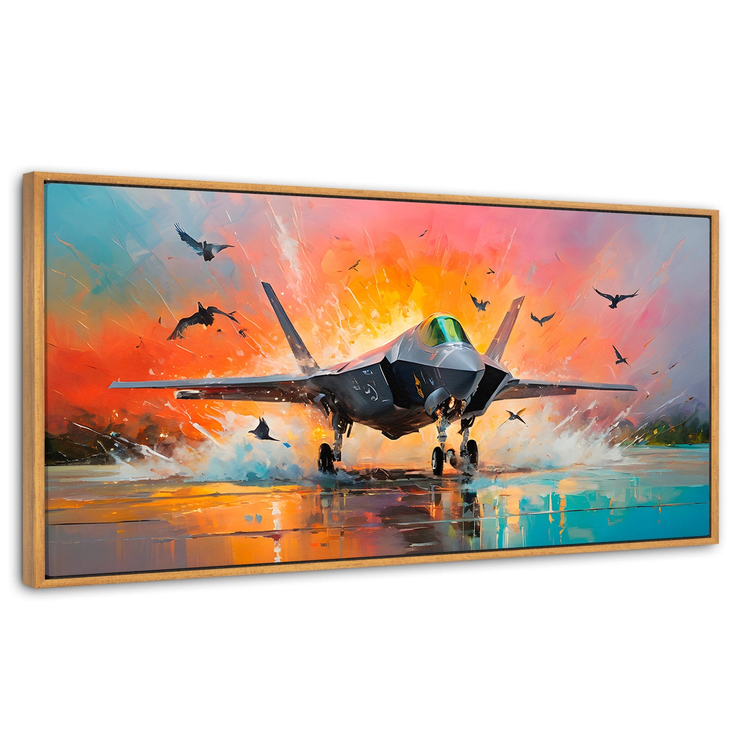 Cuadros Decorativos Canvas Revolution | Jet Pista Aerea | Panoramico | Portada