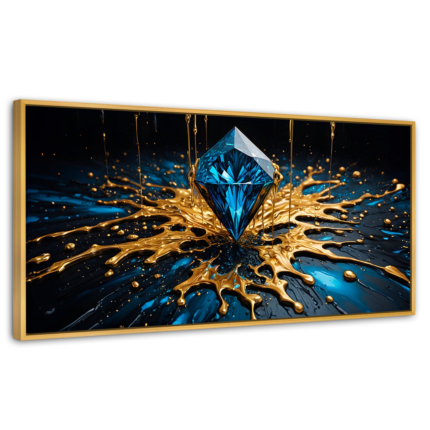 Cuadros Decorativos Canvas Revolution | Joya Azul Zafiro | Panoramico | Portada | Marco Madera